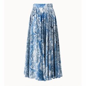 Akris Map Print Midi Skirt St Gallen City Blue White Geography A Line 12